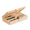 Set scule in cutie, Everestus, 22FEB0183, 19.5x11.8x3 cm, Bambus, Natur
