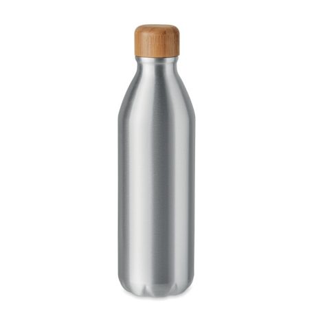 Sticla de apa sport, Everestus, 18SEP3077, 550 ml, Ø6x23 cm, Aluminiu, Bambus, Argintiu