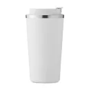 Cana de voiaj cu perete dublu, Everestus, 18SEP3153, 510 ml,  Ø8.5x17 cm, Otel, Alb
