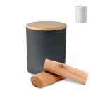 Lumanare ceara vegetala 120g, Everestus, 18SEP2464, 8.5x8.5x11 cm, Sticla, Bambus, Negru