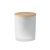 Lumanare ceara vegetala 120g, Everestus, 18SEP2467, 8.5x8.5x11 cm, Sticla, Bambus, Alb