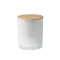 Lumanare ceara vegetala 120g, Everestus, 18SEP2467, 8.5x8.5x11 cm, Sticla, Bambus, Alb