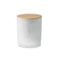 Lumanare ceara vegetala 120g, Everestus, 18SEP2467, 8.5x8.5x11 cm, Sticla, Bambus, Alb