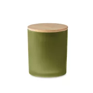   Lumanare ceara vegetala 120g, Everestus, 18SEP2466, 8.5x8.5x11 cm, Sticla, Bambus, Verde