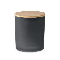   Lumanare ceara vegetala 200g, Everestus, 18SEP2468, 9.35x9.35x12 cm, Sticla, Bambus, Negru