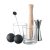 Set cocktail, Everestus, 18SEP3101, 7 piese, 30x21x8 cm, Sticla, Lemn, Argintiu