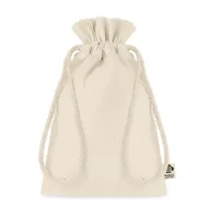 Saculet cu snur, Everestus, 18SEP2709, 14x22 cm, Bumbac, Bej