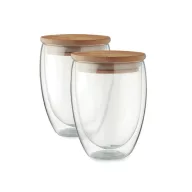   Set 2 cani, Everestus, 42FEB230088, 350 ml, Ø8.5x13 cm, Sticla, Transparent