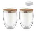 Set 2 cani, Everestus, 42FEB230088, 350 ml, Ø8.5x13 cm, Sticla, Transparent