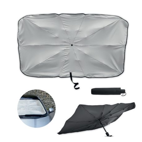 Umbrela de soare pentru parbriz auto, inchidere si deschidere manuala, Everestus, 42FEB232560, 79x140 cm, Poliester, Negru