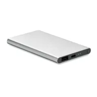   Powerbank, Everestus, 42FEB230580, 4000 mAh, 6.8x11x1 cm, Aluminiu, Argintiu Matt