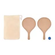   Set tenis de plaja, Everestus, 42FEB230268, 37.5x19 cm, MDF, Natur