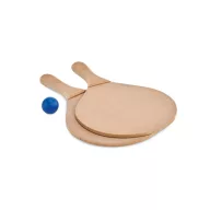   Set tenis de plaja, Everestus, 42FEB230268, 37.5x19 cm, MDF, Natur