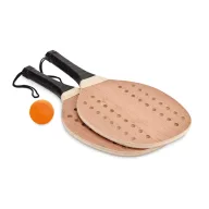   Set tenis de plaja, Everestus, 42FEB230267, 23.5x50.5 cm, Lemn, Natur