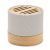 Boxa portabila, 300 mAh, 3 W, Wireless, 2410E24503, Everestus, ø6.1 x 5.3 cm, Bambus, Alb