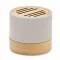 Boxa portabila, 300 mAh, 3 W, Wireless, 2410E24503, Everestus, ø6.1 x 5.3 cm, Bambus, Alb