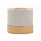 Boxa portabila, 300 mAh, 3 W, Wireless, 2410E24503, Everestus, ø6.1 x 5.3 cm, Bambus, Alb