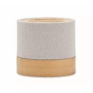   Boxa portabila, 300 mAh, 3 W, Wireless, 2410E24503, Everestus, ø6.1 x 5.3 cm, Bambus, Alb