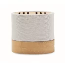 Boxa portabila, 300 mAh, 3 W, Wireless, 2410E24503, Everestus, ø6.1 x 5.3 cm, Bambus, Alb