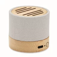   Boxa portabila, 300 mAh, 3 W, Wireless, 2410E24503, Everestus, ø6.1 x 5.3 cm, Bambus, Alb