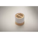 Boxa portabila, 300 mAh, 3 W, Wireless, 2410E24503, Everestus, ø6.1 x 5.3 cm, Bambus, Alb