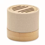   Boxa portabila, 300 mAh, 3 W, Wireless, 2410E24504, Everestus, ø6.1 x 5.3 cm, Bambus, Bej