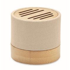   Boxa portabila, 300 mAh, 3 W, Wireless, 2410E24504, Everestus, ø6.1 x 5.3 cm, Bambus, Bej