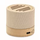 Boxa portabila, 300 mAh, 3 W, Wireless, 2410E24504, Everestus, ø6.1 x 5.3 cm, Bambus, Bej