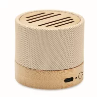  Boxa portabila, 300 mAh, 3 W, Wireless, 2410E24504, Everestus, ø6.1 x 5.3 cm, Bambus, Bej