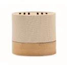 Boxa portabila, 300 mAh, 3 W, Wireless, 2410E24504, Everestus, ø6.1 x 5.3 cm, Bambus, Bej