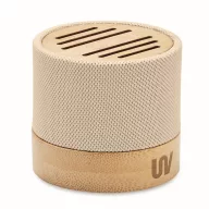   Boxa portabila, 300 mAh, 3 W, Wireless, 2410E24504, Everestus, ø6.1 x 5.3 cm, Bambus, Bej