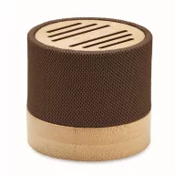   Boxa portabila, 300 mAh, 3 W, Wireless, 2410E24505, Everestus, ø6.1 x 5.3 cm, Bambus, Maro ciocolata