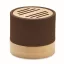 Boxa portabila, 300 mAh, 3 W, Wireless, 2410E24505, Everestus, ø6.1 x 5.3 cm, Bambus, Maro ciocolata
