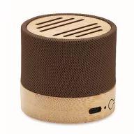   Boxa portabila, 300 mAh, 3 W, Wireless, 2410E24505, Everestus, ø6.1 x 5.3 cm, Bambus, Maro ciocolata