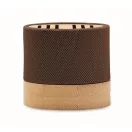 Boxa portabila, 300 mAh, 3 W, Wireless, 2410E24505, Everestus, ø6.1 x 5.3 cm, Bambus, Maro ciocolata