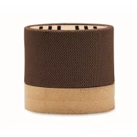   Boxa portabila, 300 mAh, 3 W, Wireless, 2410E24505, Everestus, ø6.1 x 5.3 cm, Bambus, Maro ciocolata