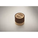 Boxa portabila, 300 mAh, 3 W, Wireless, 2410E24505, Everestus, ø6.1 x 5.3 cm, Bambus, Maro ciocolata
