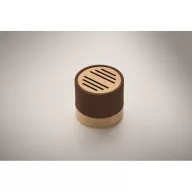   Boxa portabila, 300 mAh, 3 W, Wireless, 2410E24505, Everestus, ø6.1 x 5.3 cm, Bambus, Maro ciocolata