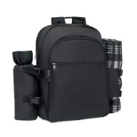   Rucsac picnic echipat pentru 4 persoane, Everestus, 42FEB230656, 42x32x18 cm, Poliester, Negru