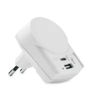   Adaptor USB Euro AC, Skross, 42FEB230699, 5x6x6 cm, Policarbonat, Alb