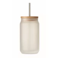   Borcan 400 ml, 2401E15388, Everestus, Ø7x13.5 cm, Sticla, Alb transparent