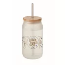 Borcan 400 ml, 2401E15388, Everestus, Ø7x13.5 cm, Sticla, Alb transparent