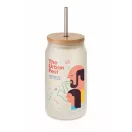 Borcan 400 ml, 2401E15388, Everestus, Ø7x13.5 cm, Sticla, Alb transparent