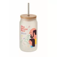   Borcan 400 ml, 2401E15388, Everestus, Ø7x13.5 cm, Sticla, Alb transparent