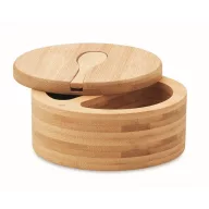   Set sare si piper cu lingura, 2401E15496, Everestus, Ø11.5x5 cm, Bambus, Natur
