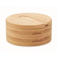   Set sare si piper cu lingura, 2401E15496, Everestus, Ø11.5x5 cm, Bambus, Natur