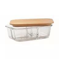   Caserola pentru pranz, 800 ml, 2401E15494, Everestus, 20x14.5x6 cm, Sticla, Transparent
