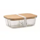Caserola pentru pranz, 800 ml, 2401E15494, Everestus, 20x14.5x6 cm, Sticla, Transparent