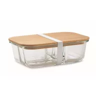   Caserola pentru pranz, 800 ml, 2401E15494, Everestus, 20x14.5x6 cm, Sticla, Transparent