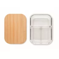   Caserola pentru pranz, 800 ml, 2401E15494, Everestus, 20x14.5x6 cm, Sticla, Transparent
